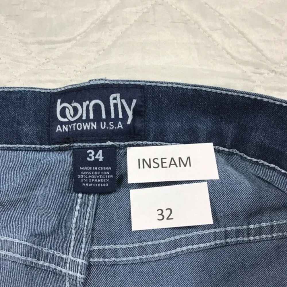 born fly anytown USA fashion blue jeans‎ 34X32